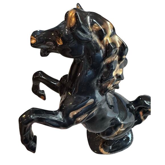 Mid Century Modern Gold Glazed Ceramic Horse.  *damaged - Picture 3 of 8